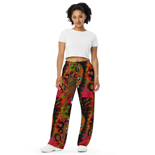 All-over print unisex wide-leg pants