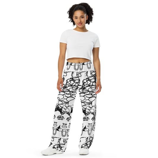 All-over print unisex wide-leg pants