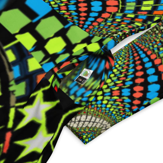 All-over print long sleeve midi dress