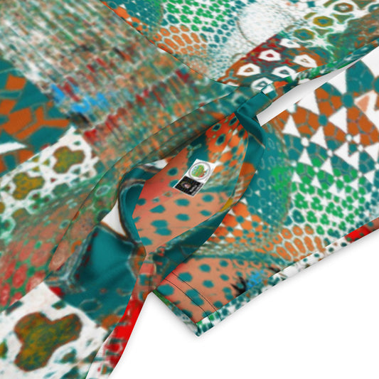 All-over print long sleeve midi dress