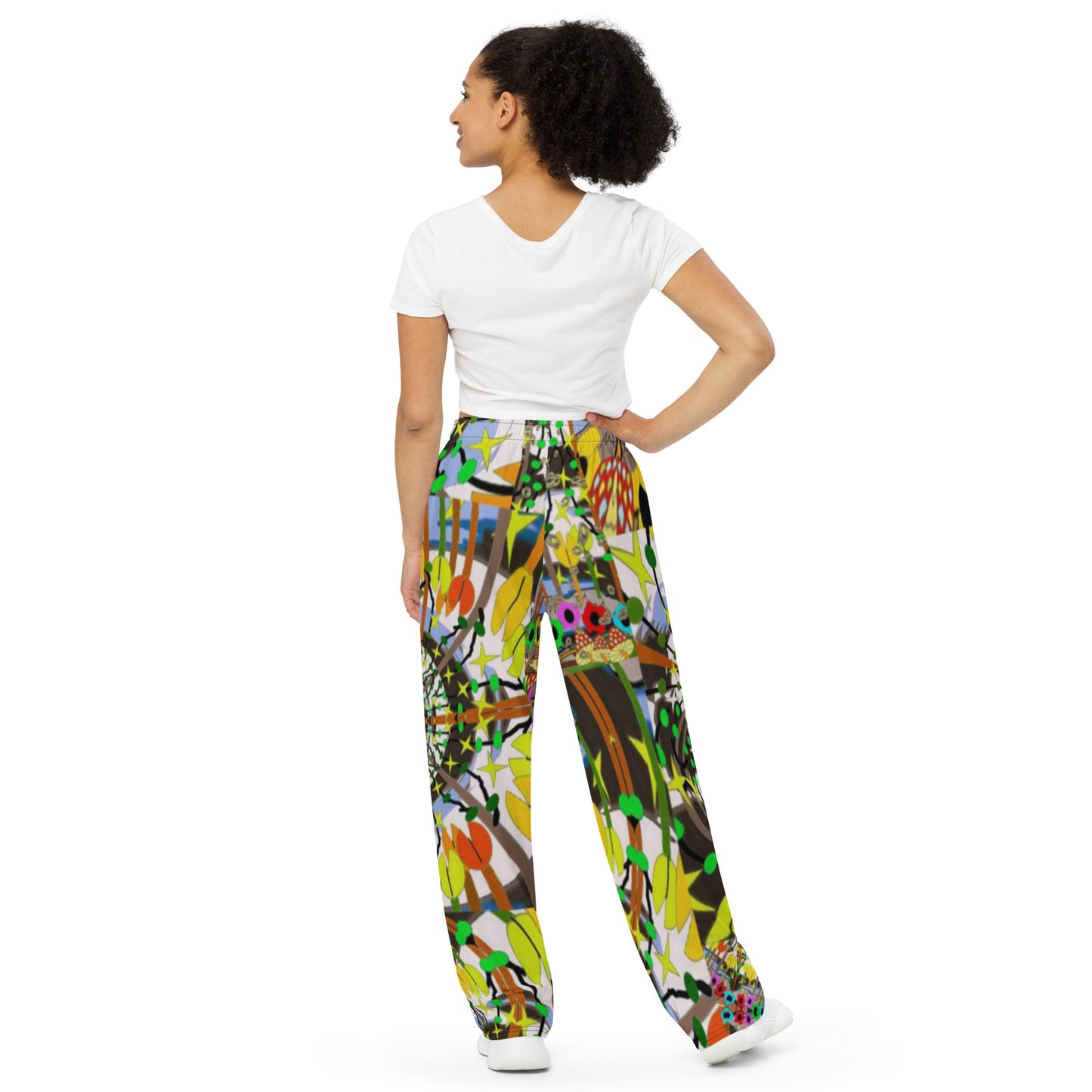 All-over print unisex wide-leg pants