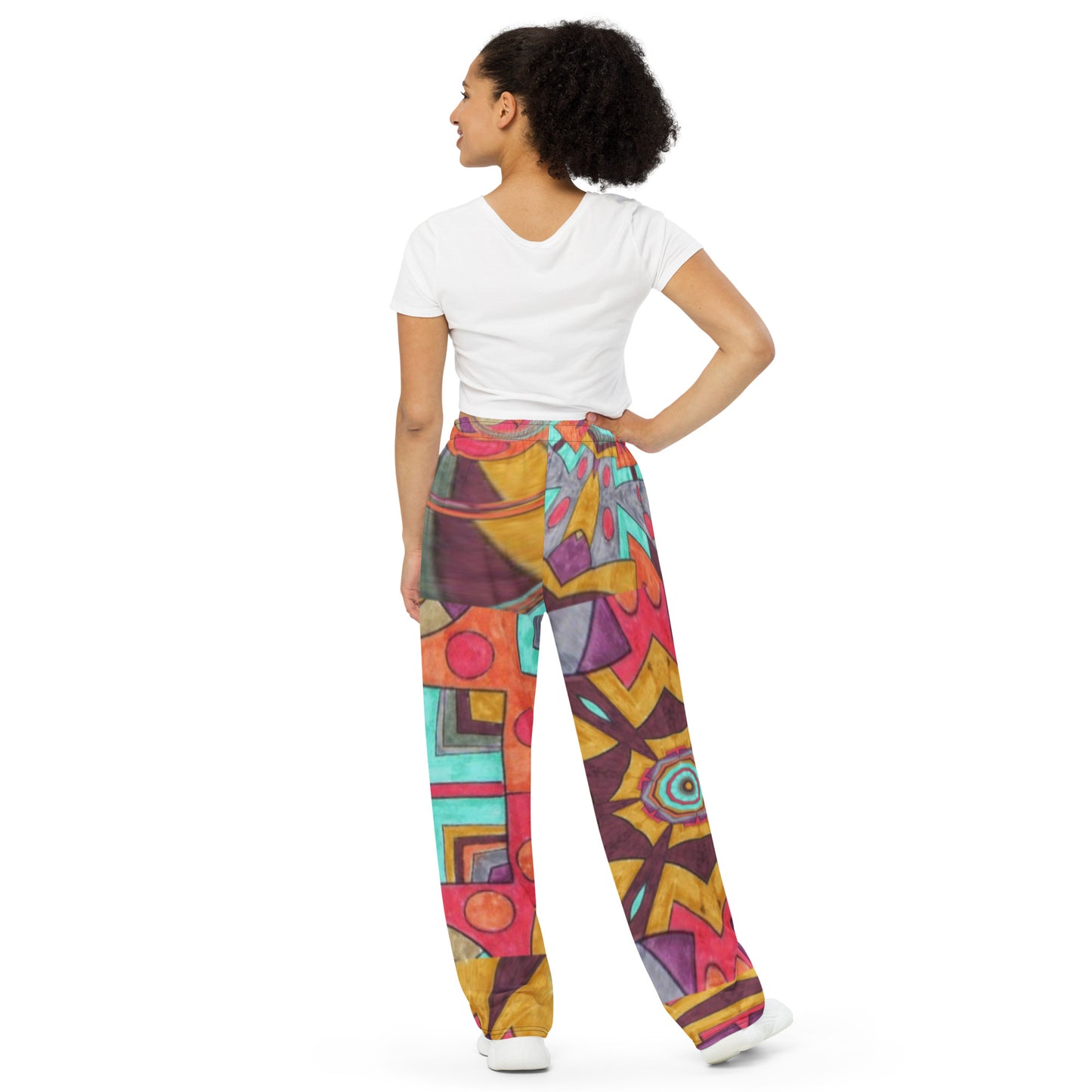 All-over print unisex wide-leg pants