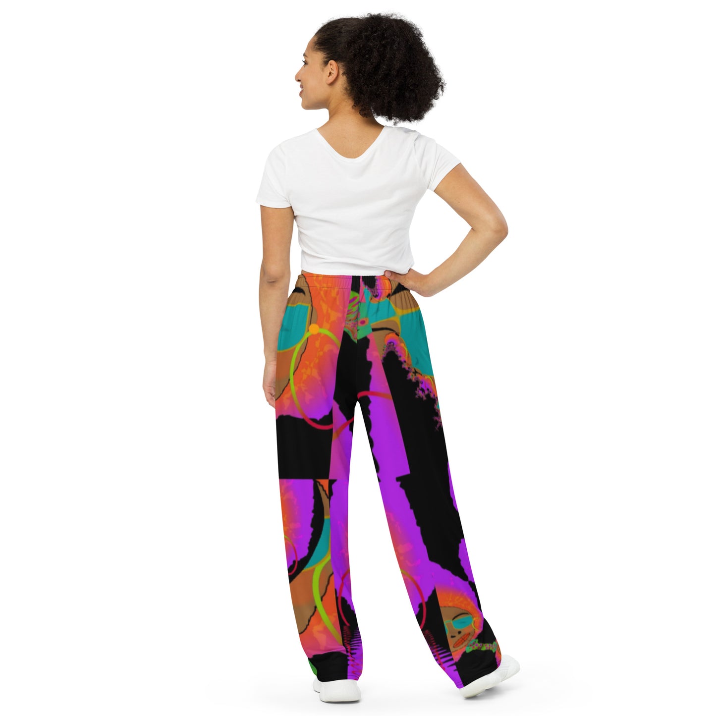 All-over print unisex wide-leg pants