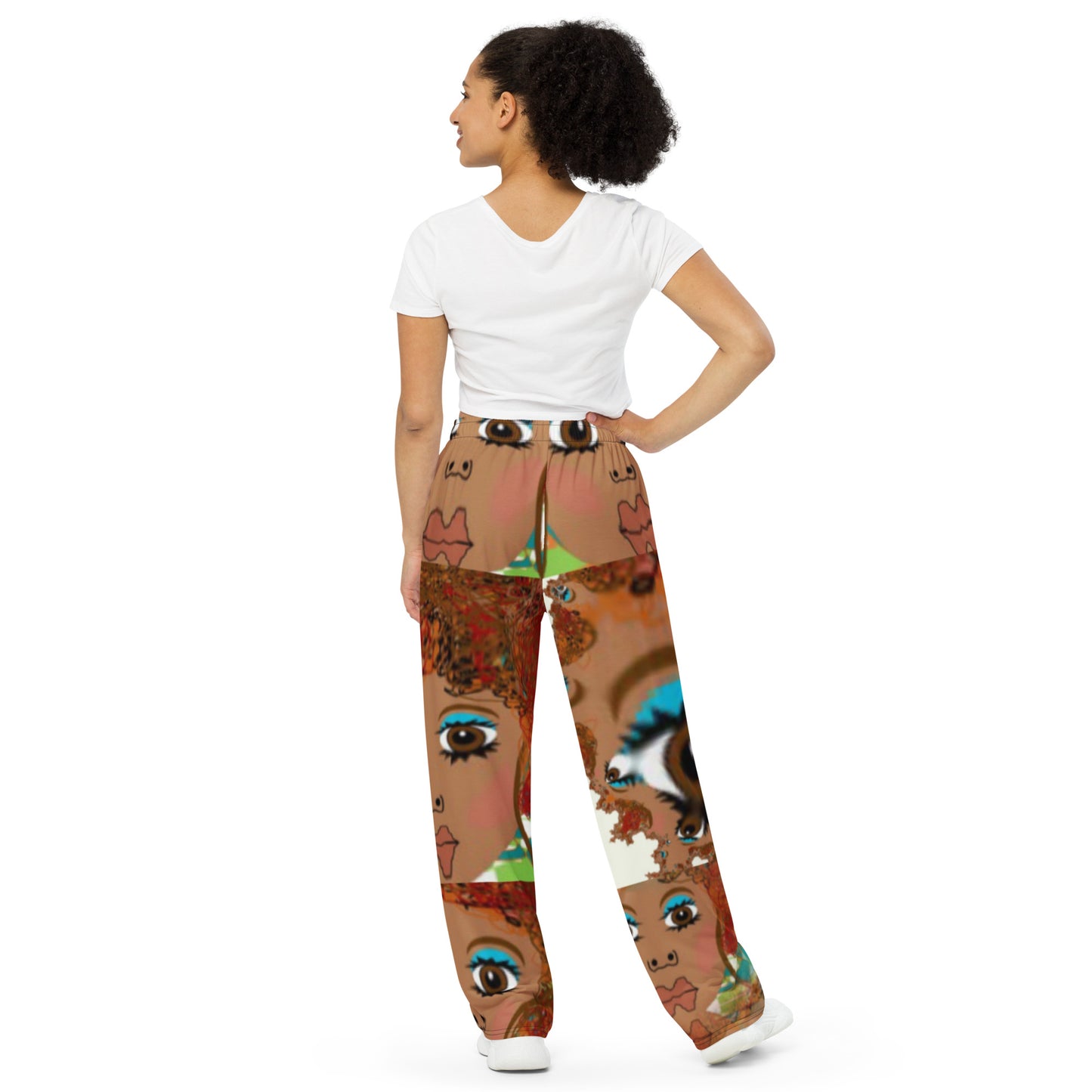 All-over print unisex wide-leg pants
