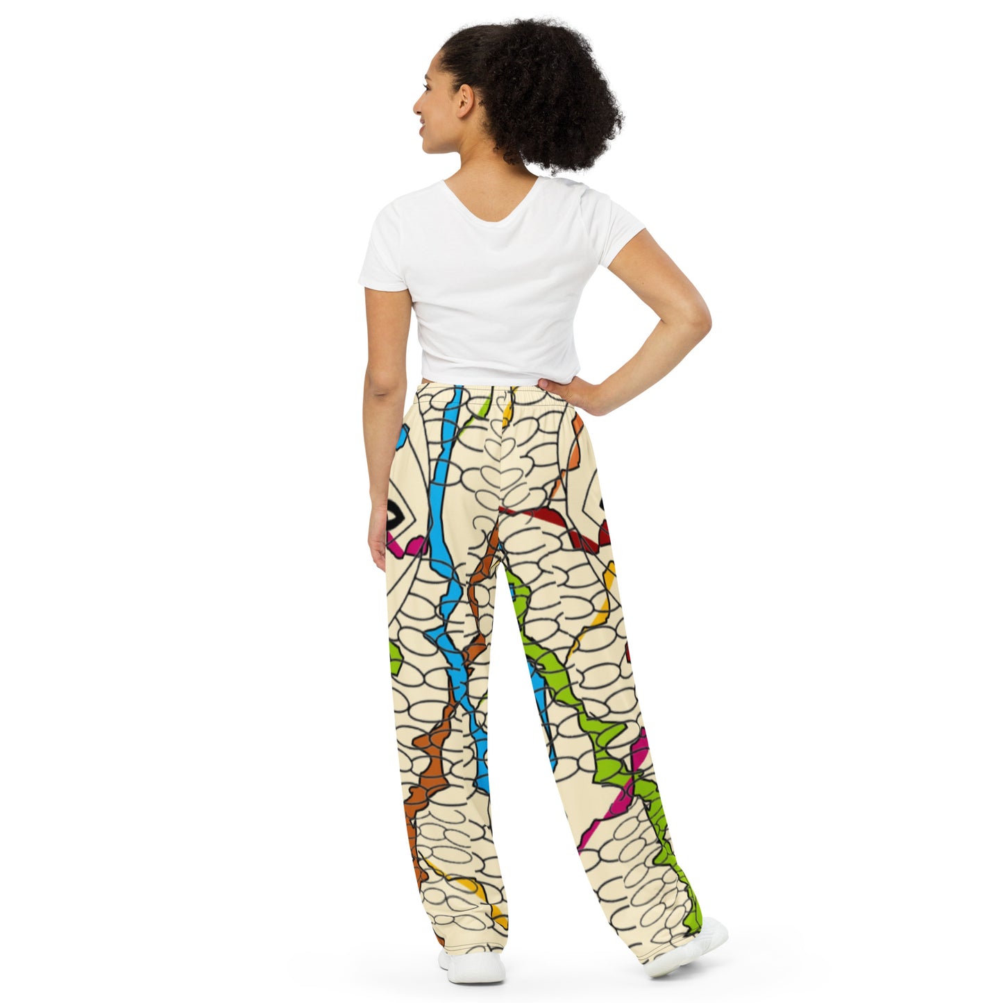All-over print unisex wide-leg pants
