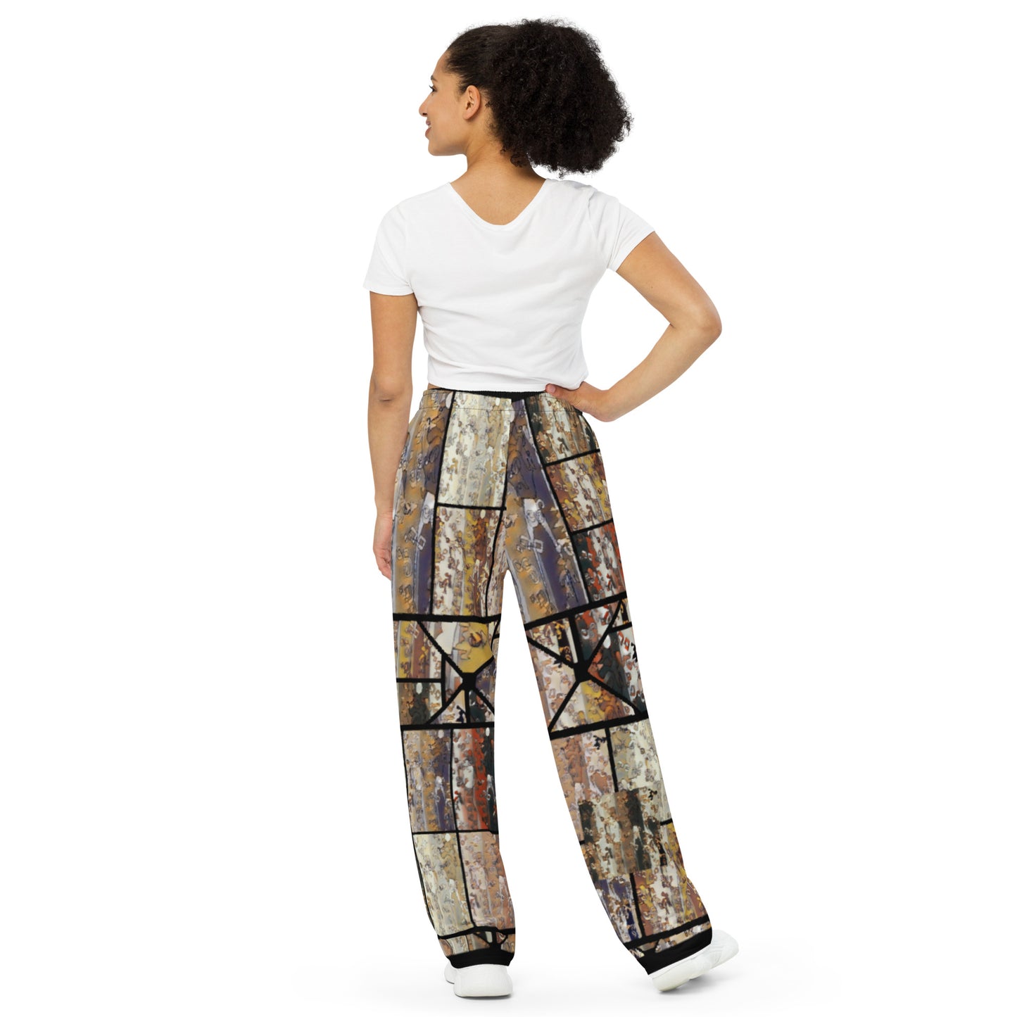 All-over print unisex wide-leg pants