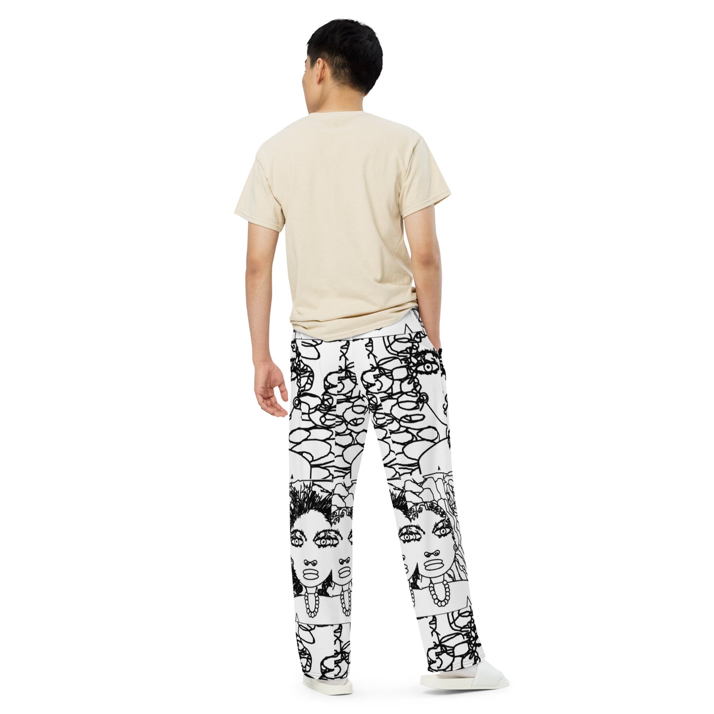All-over print unisex wide-leg pants