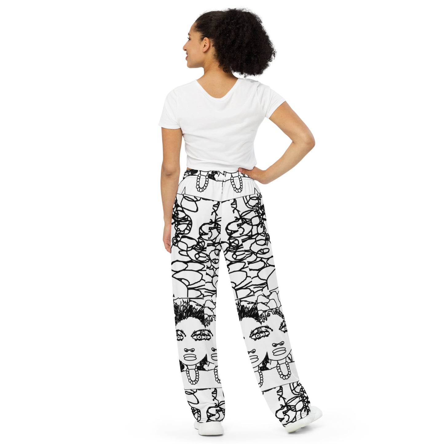 All-over print unisex wide-leg pants
