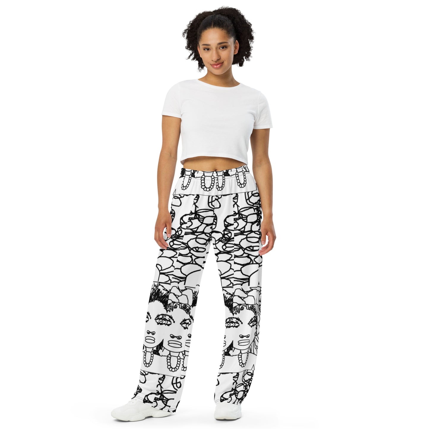 All-over print unisex wide-leg pants