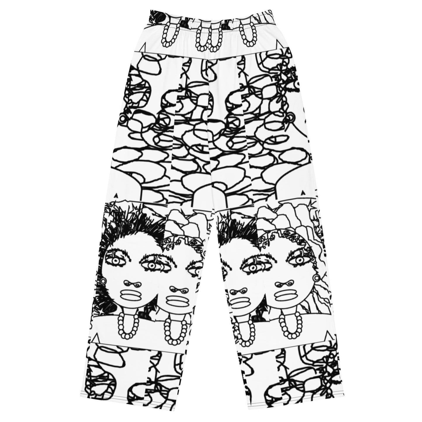 All-over print unisex wide-leg pants