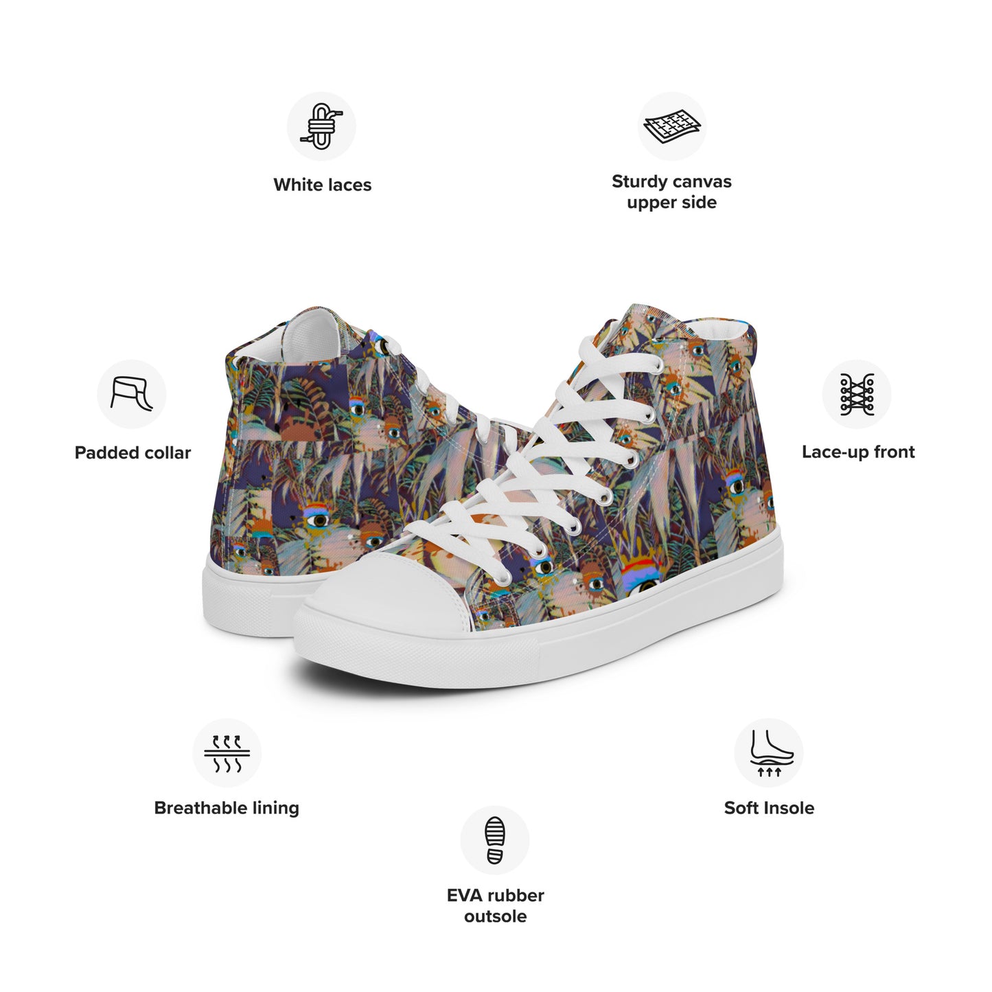 Women’s high top canvas shoes