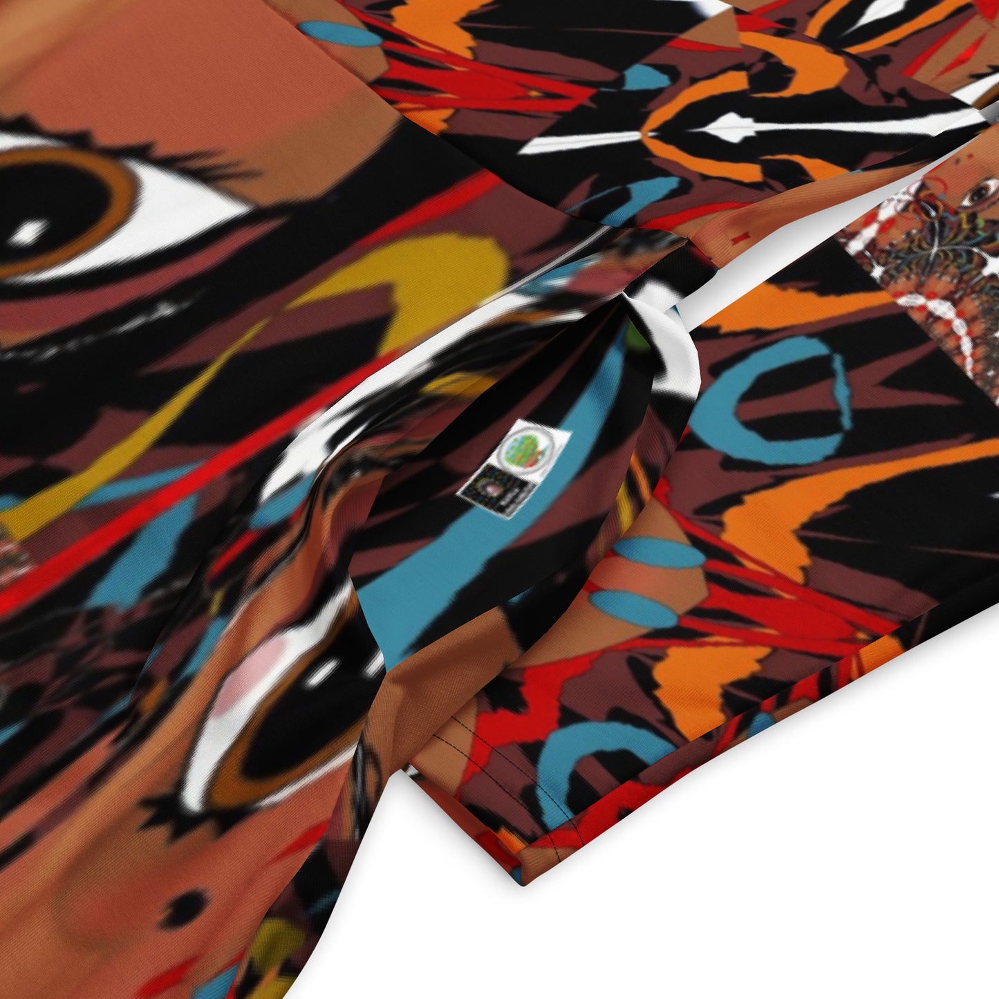 All-over print long sleeve midi dress