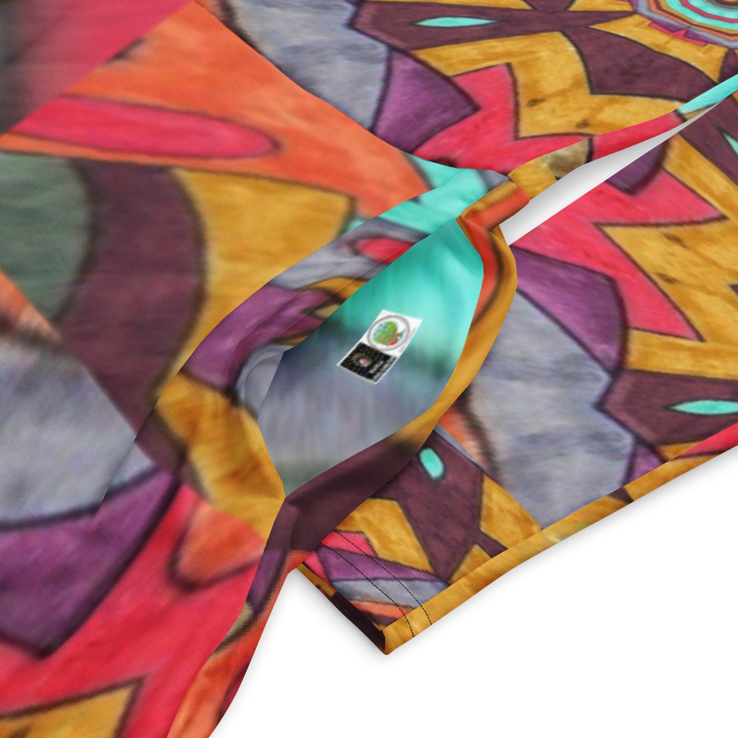 All-over print long sleeve midi dress