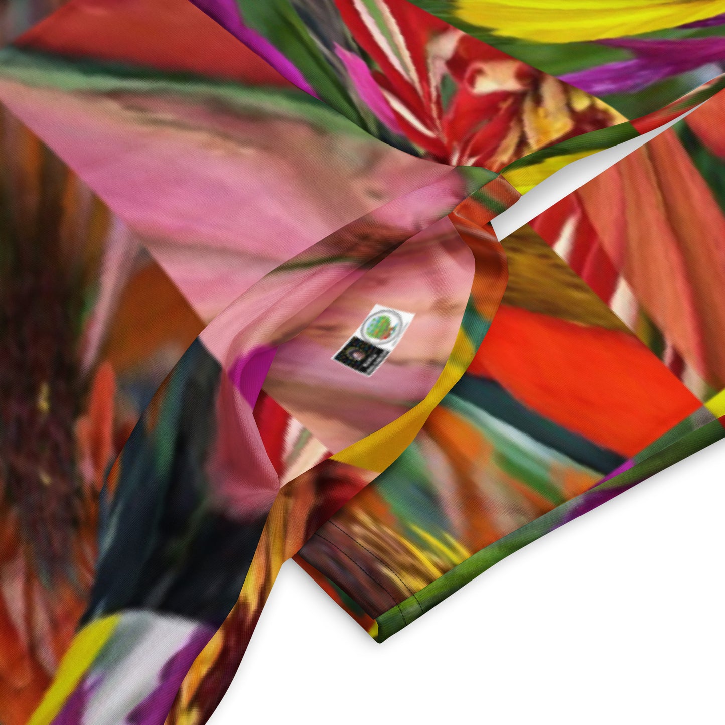 All-over print long sleeve midi dress