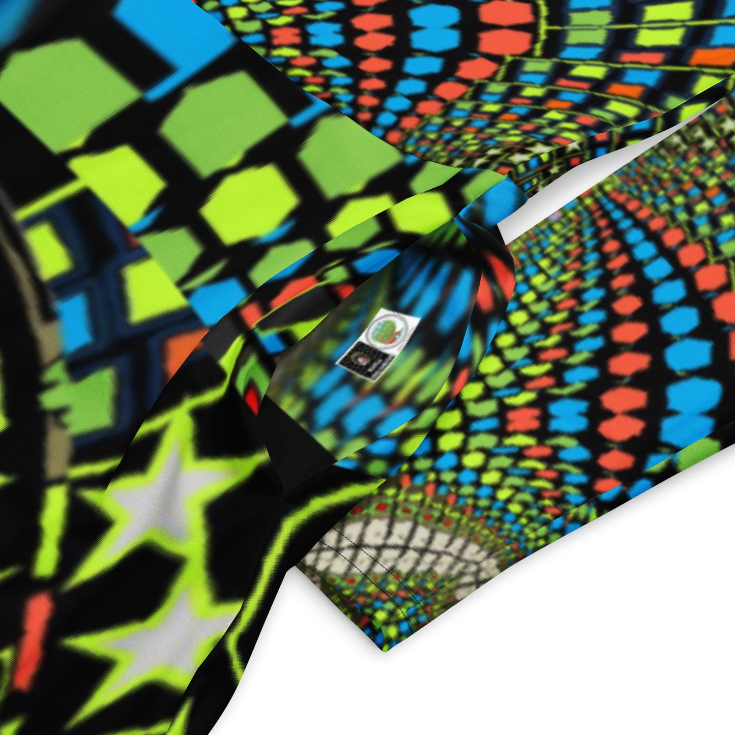 All-over print long sleeve midi dress