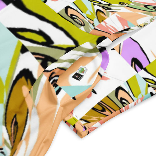 All-over print long sleeve midi dress