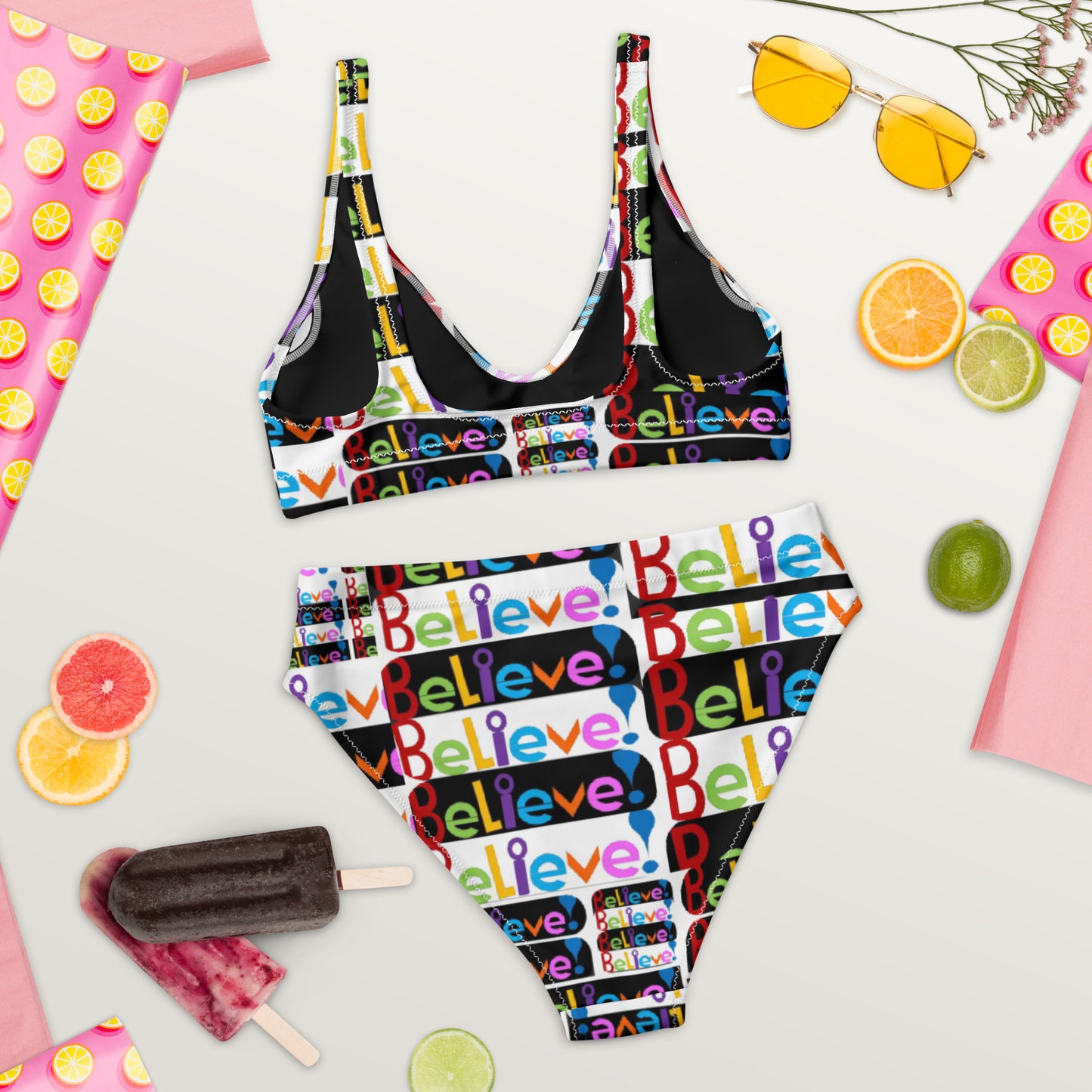 Recycled high-waisted bikini