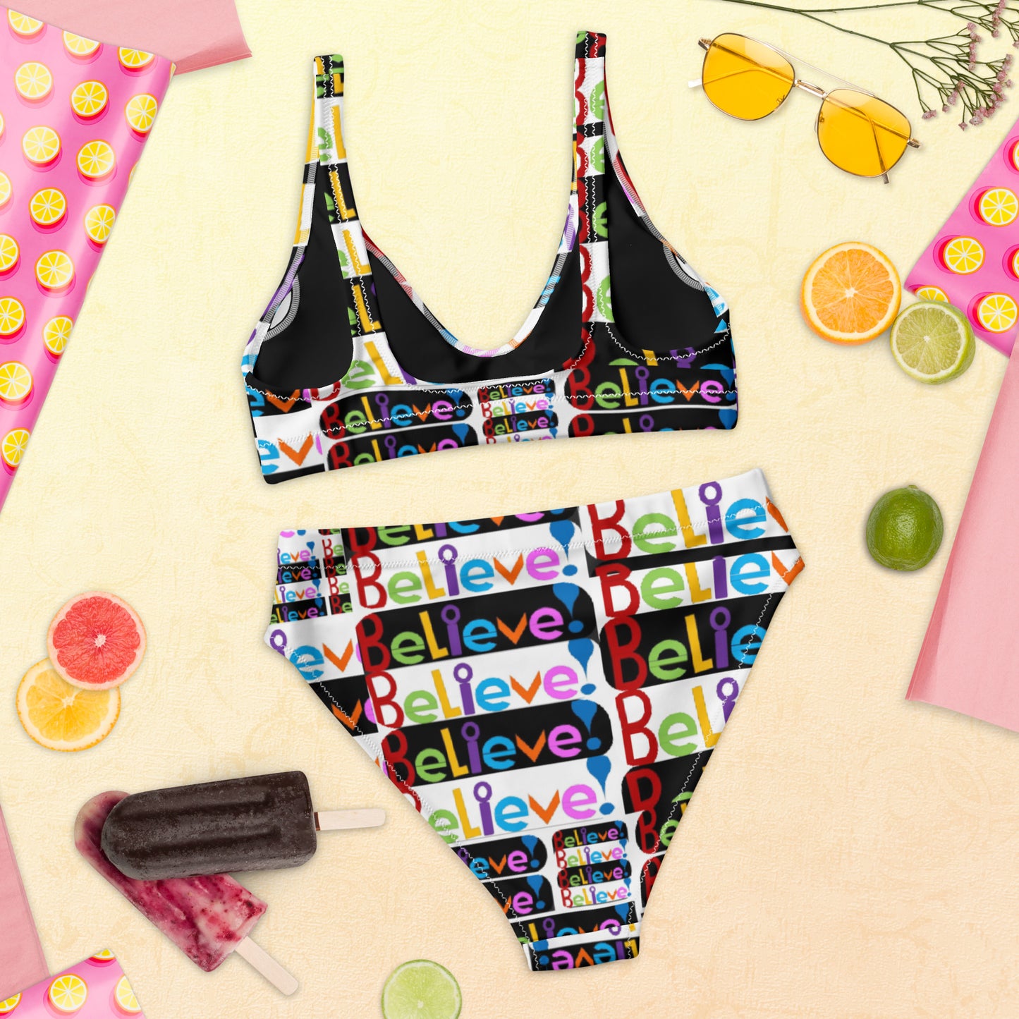 Recycled high-waisted bikini