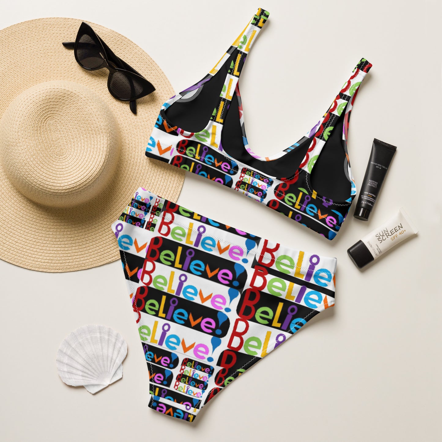 Recycled high-waisted bikini