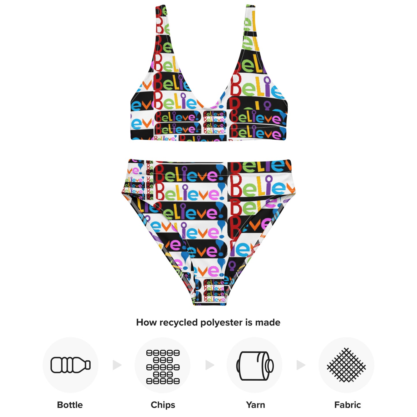 Recycled high-waisted bikini