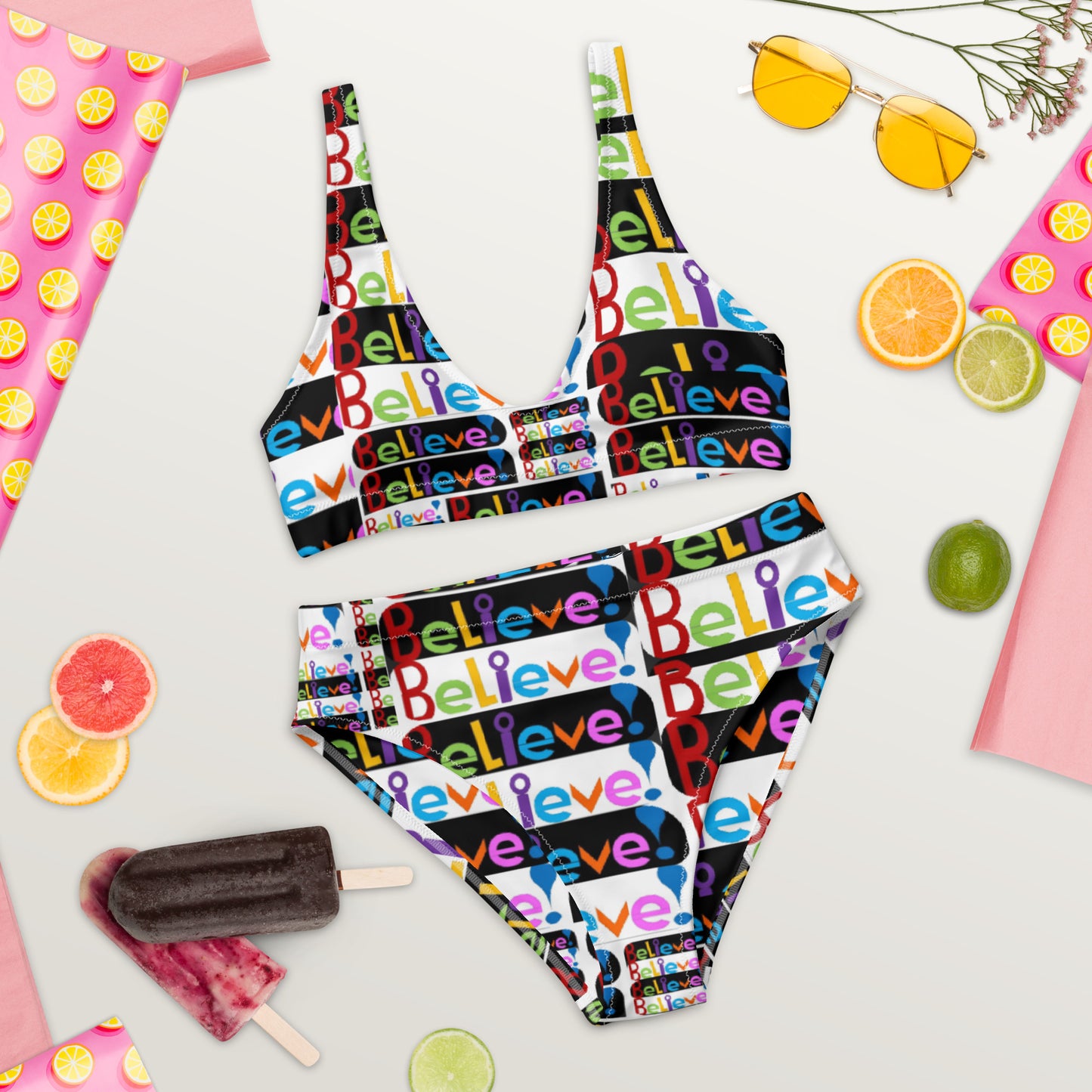 Recycled high-waisted bikini