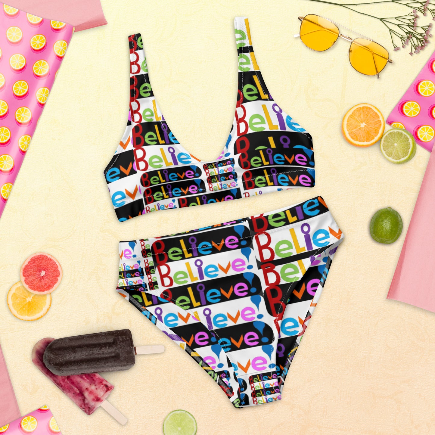 Recycled high-waisted bikini