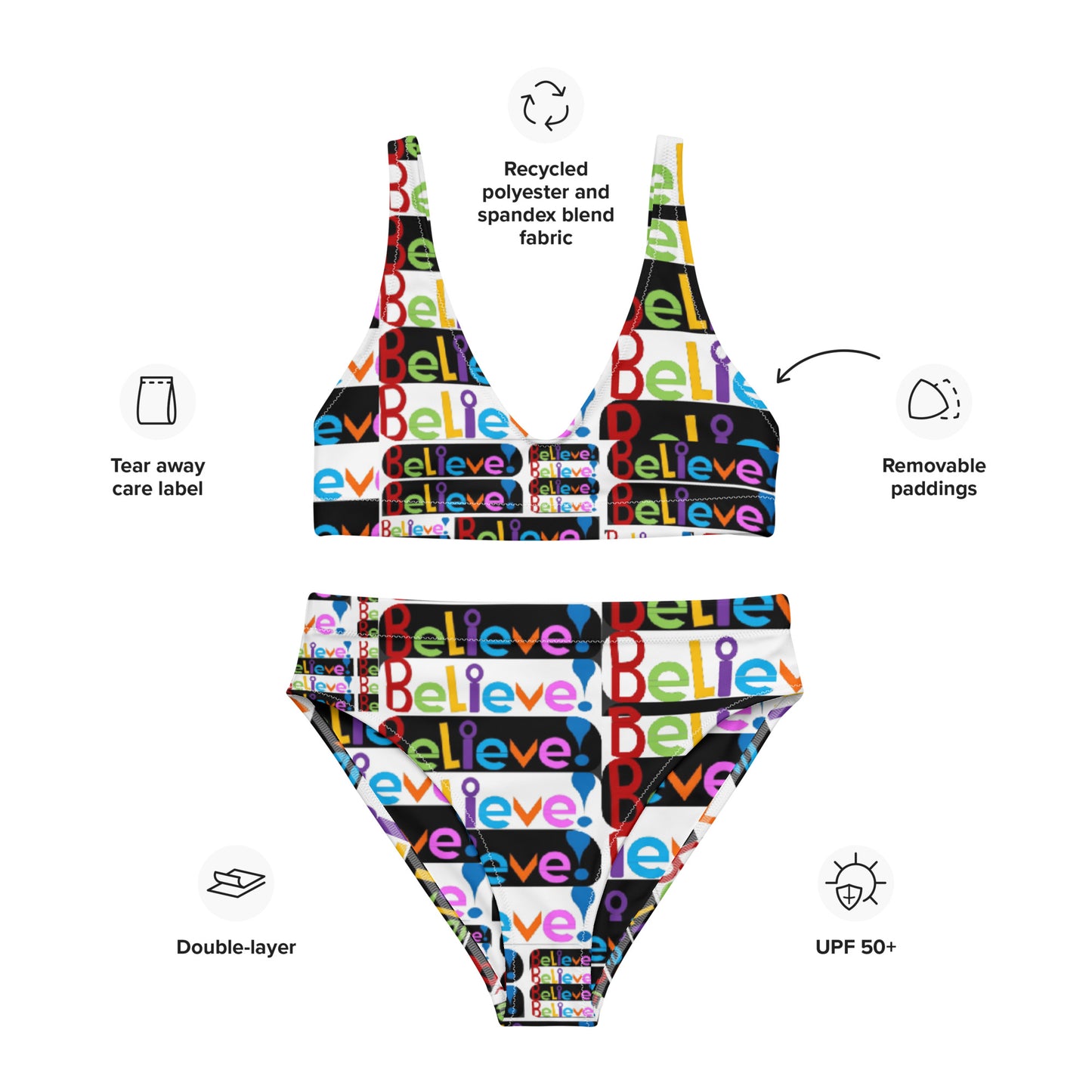 Recycled high-waisted bikini