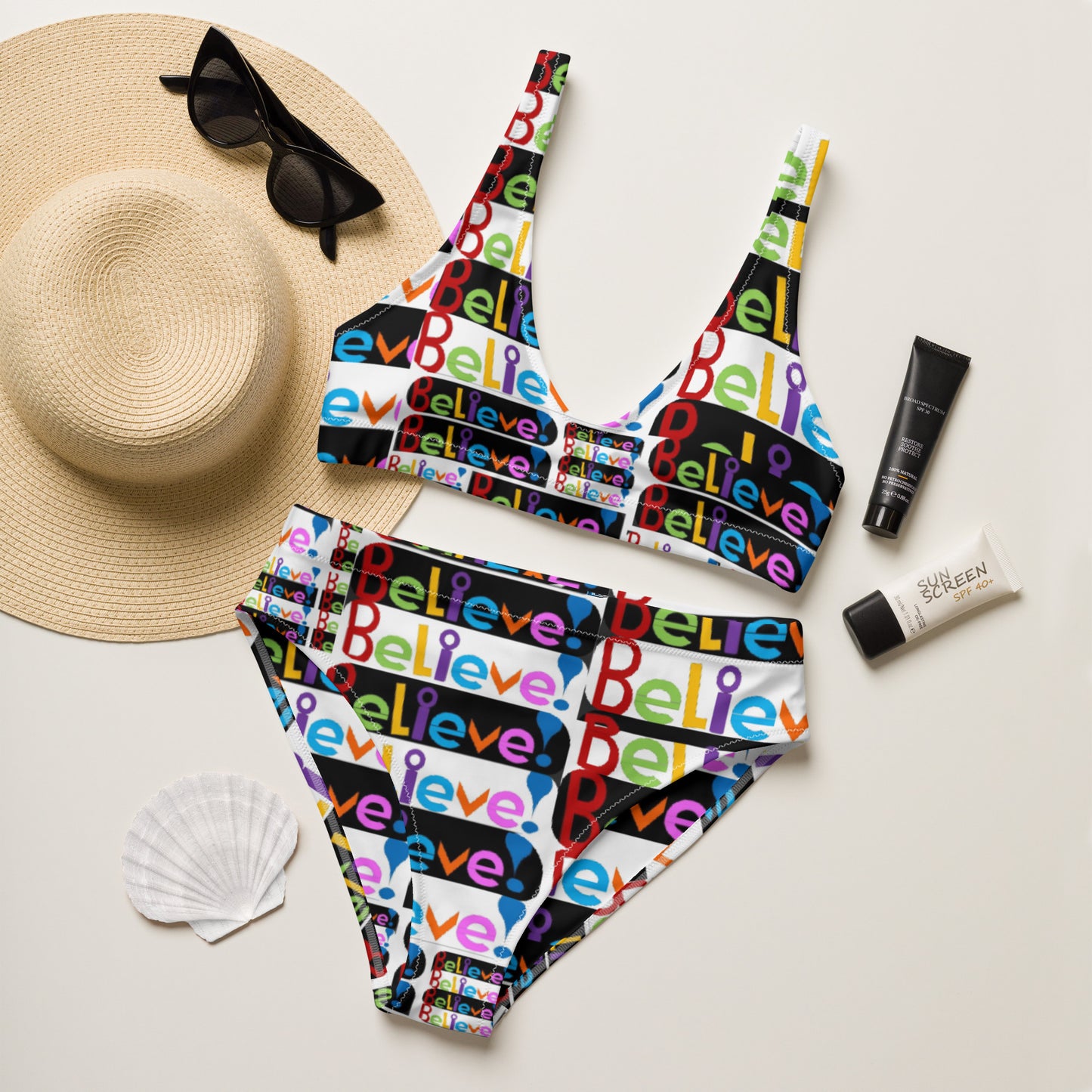 Recycled high-waisted bikini