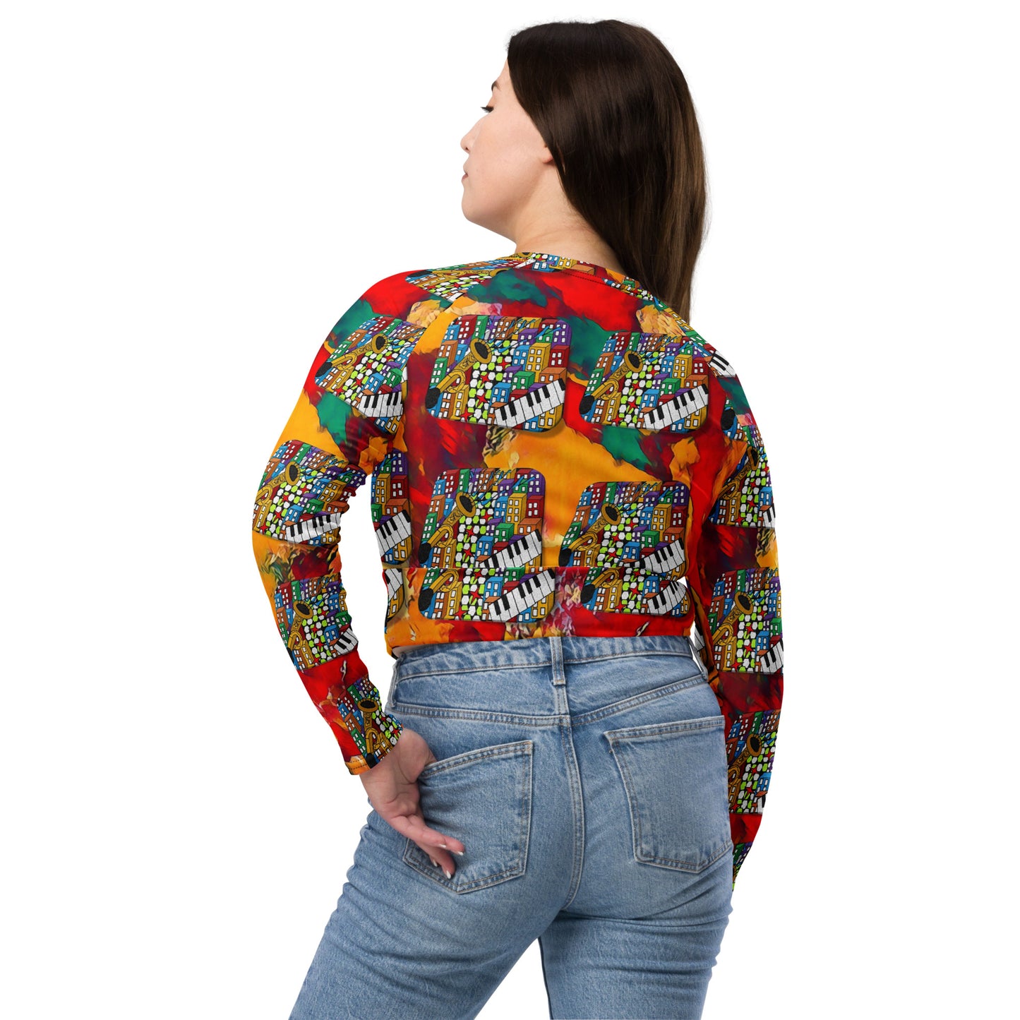 Sample Recycled long-sleeve crop top