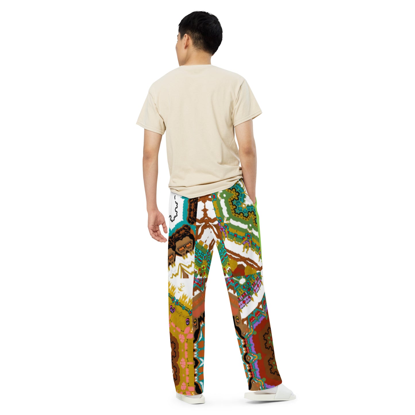 All-over print unisex wide-leg pants