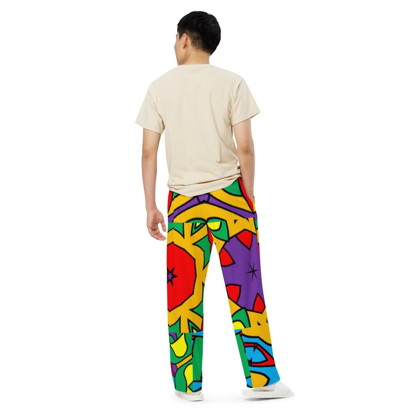 All-over print unisex wide-leg pants