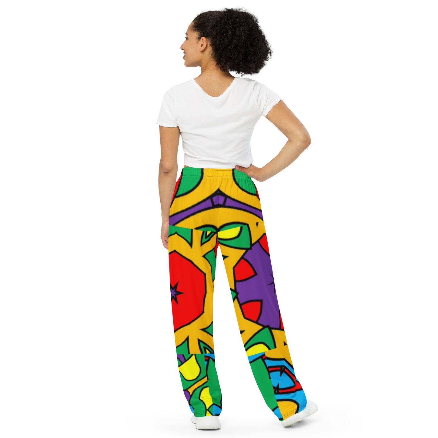 All-over print unisex wide-leg pants