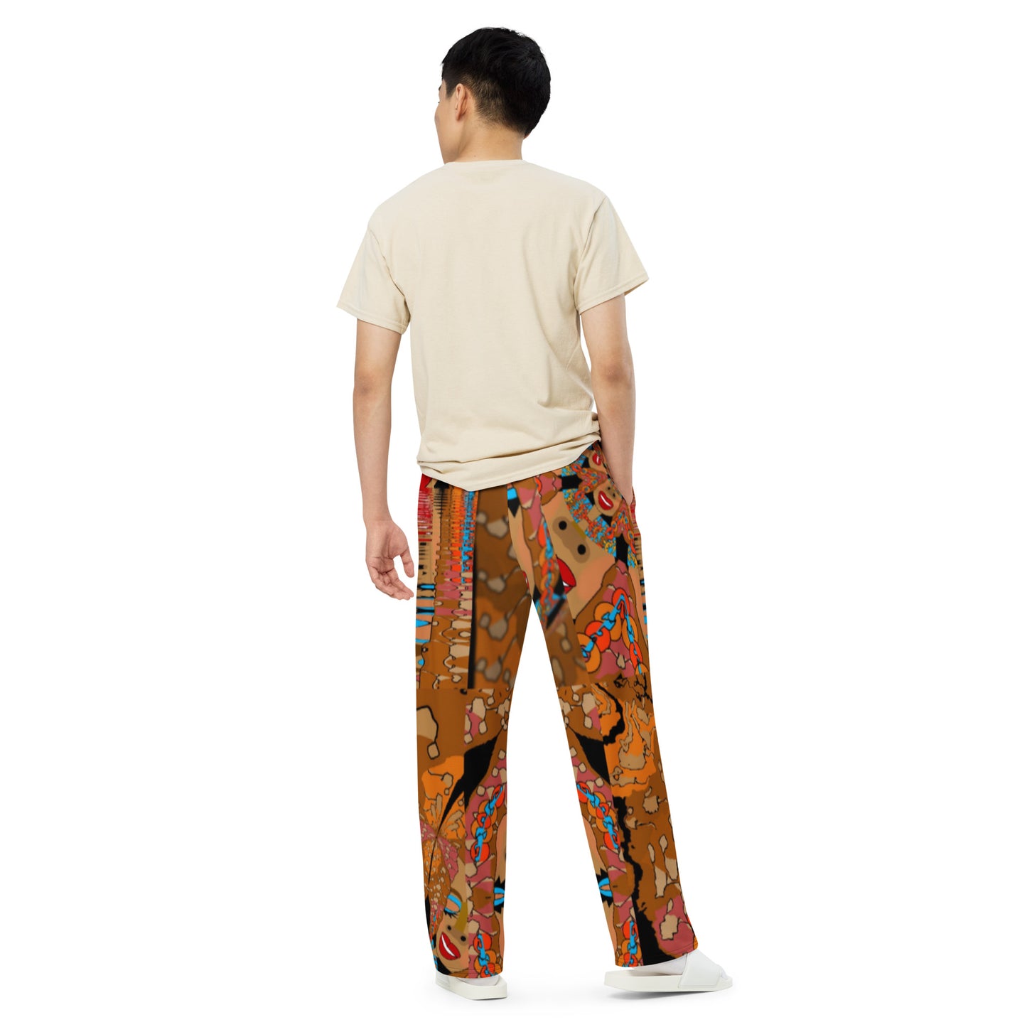 All-over print unisex wide-leg pants