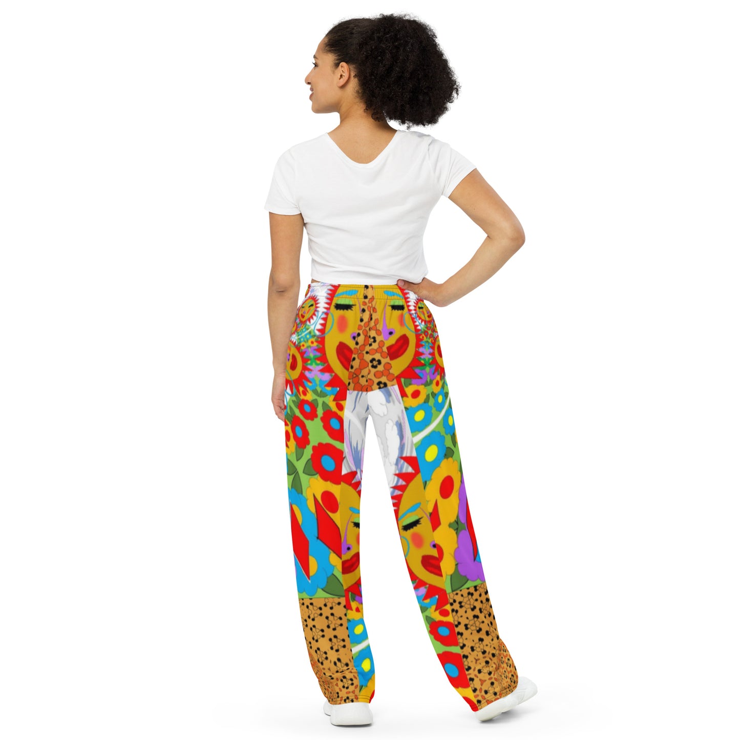 All-over print unisex wide-leg pants