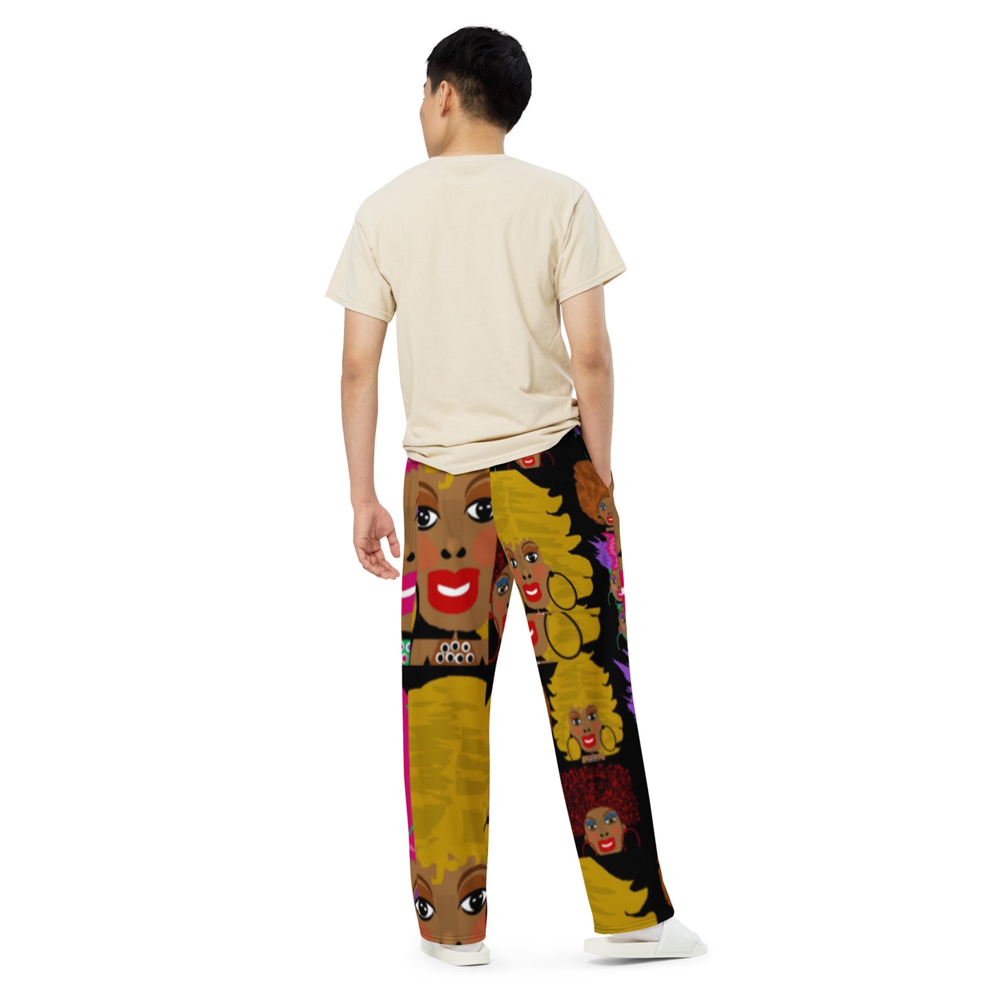 All-over print unisex wide-leg pants
