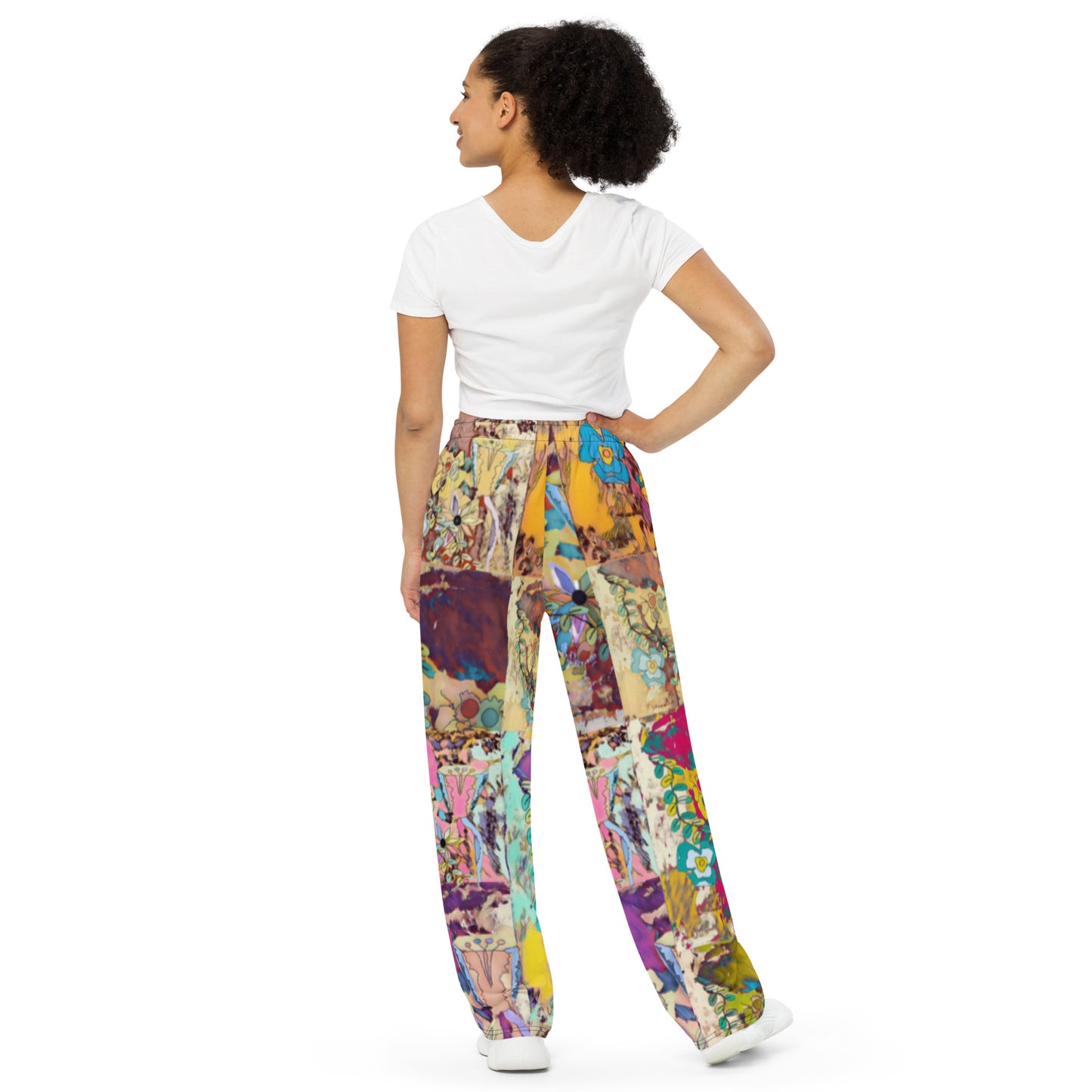 All-over print unisex wide-leg pants