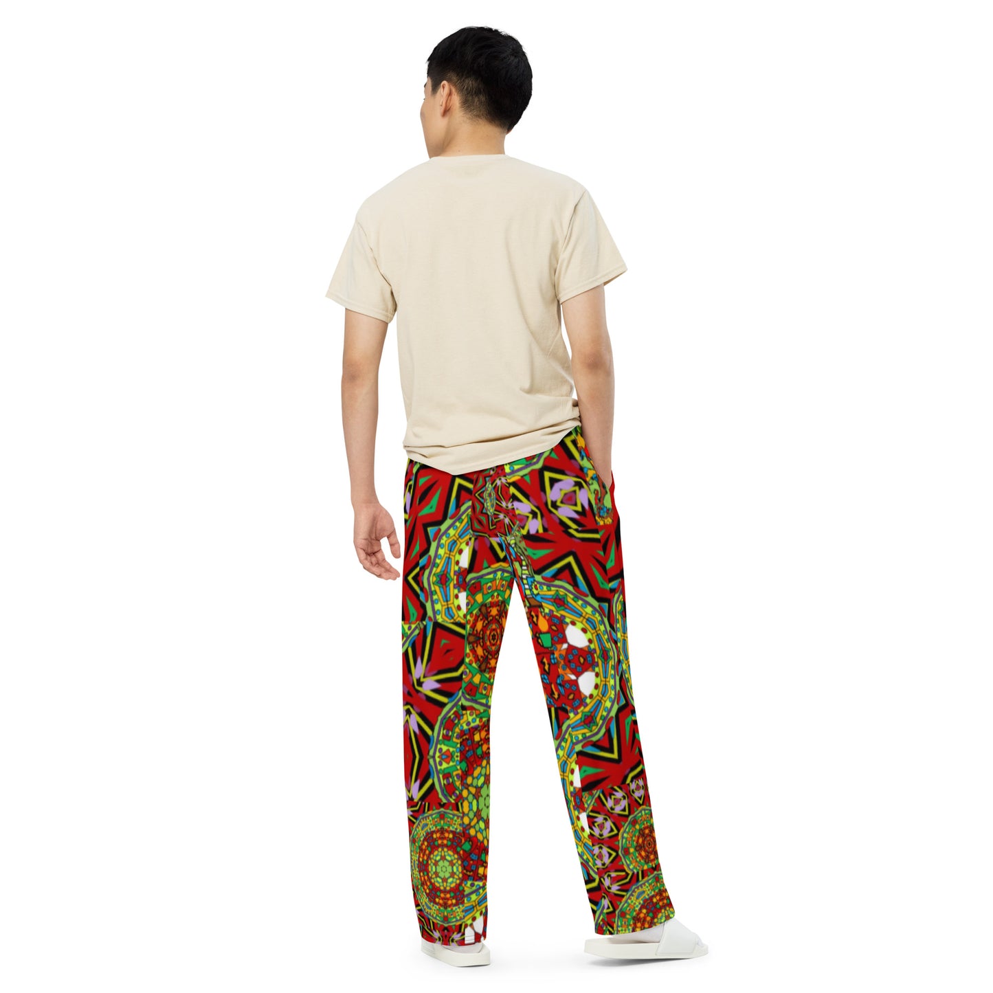 All-over print unisex wide-leg pants