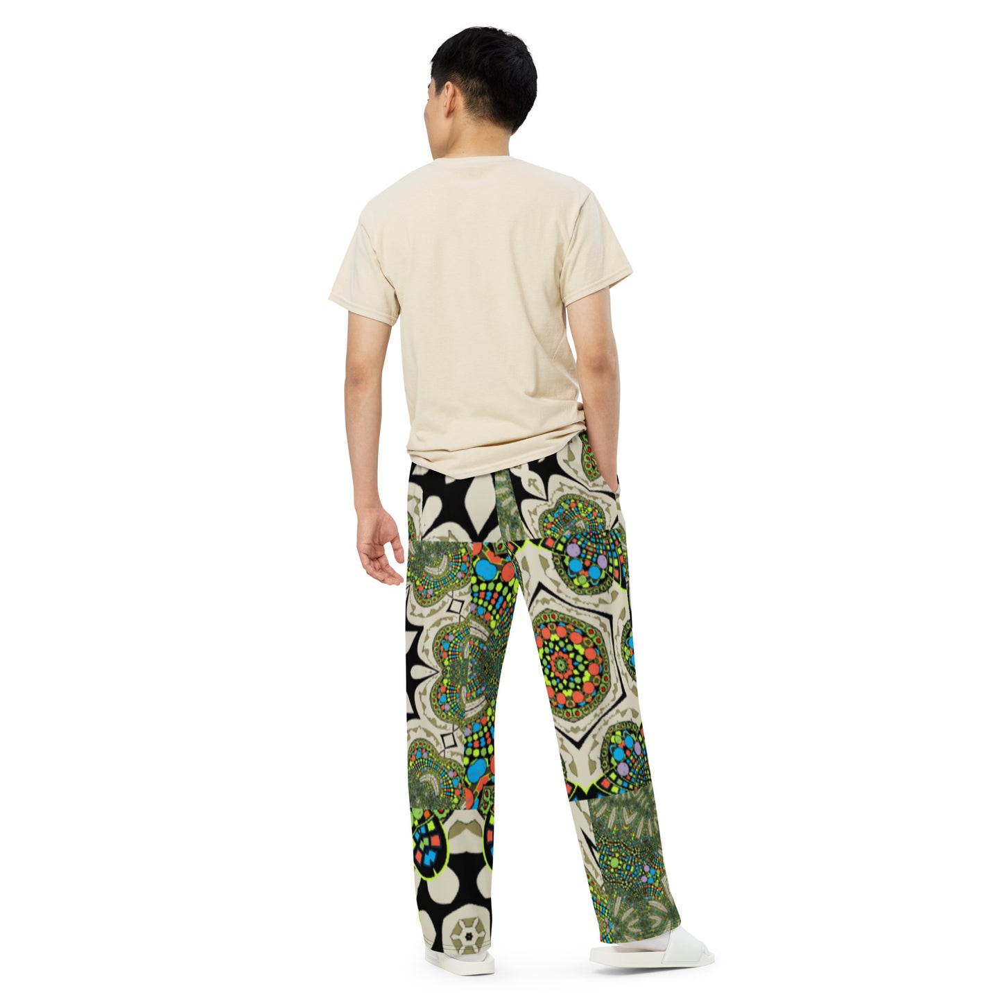 All-over print unisex wide-leg pants