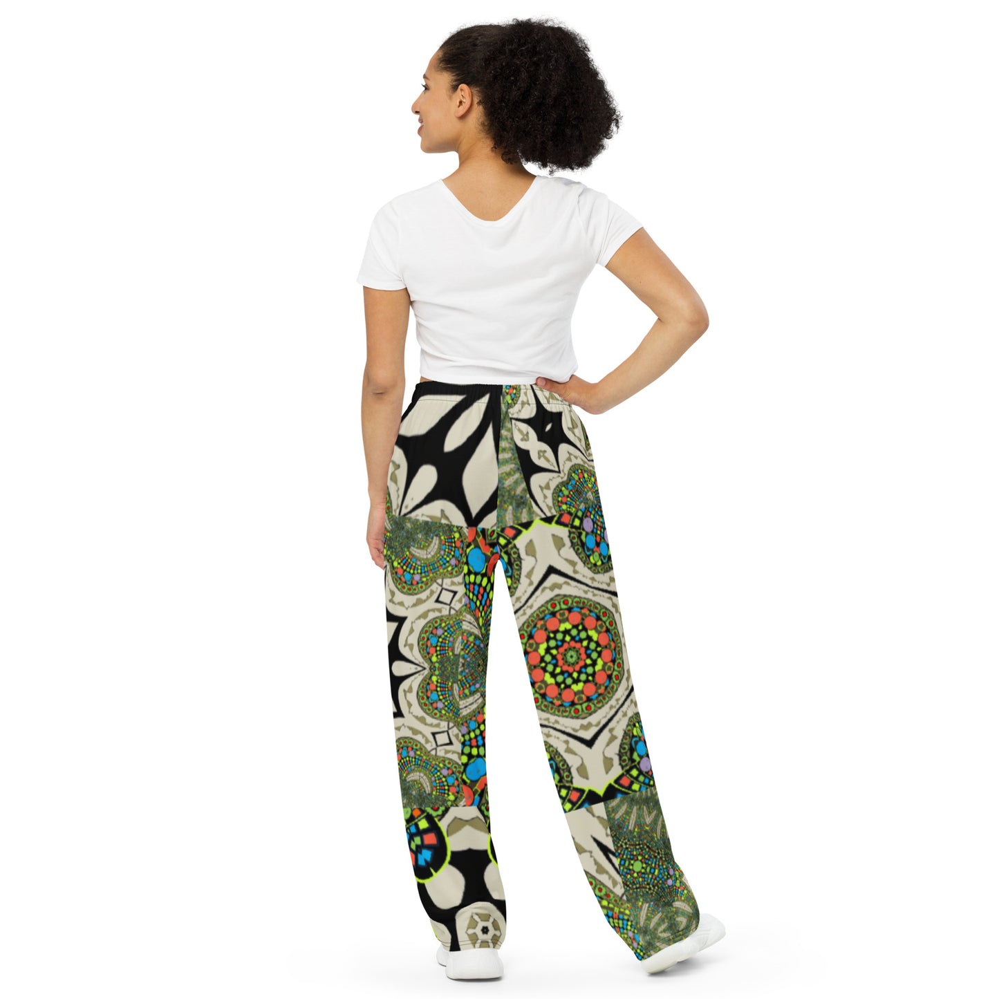 All-over print unisex wide-leg pants