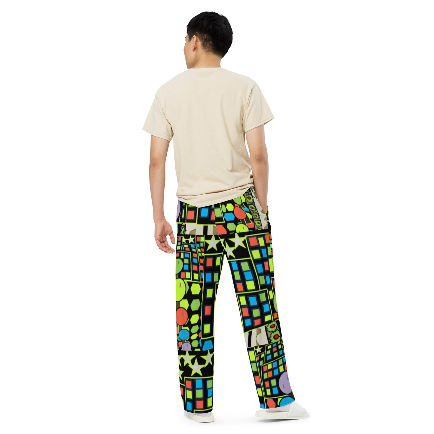 All-over print unisex wide-leg pants