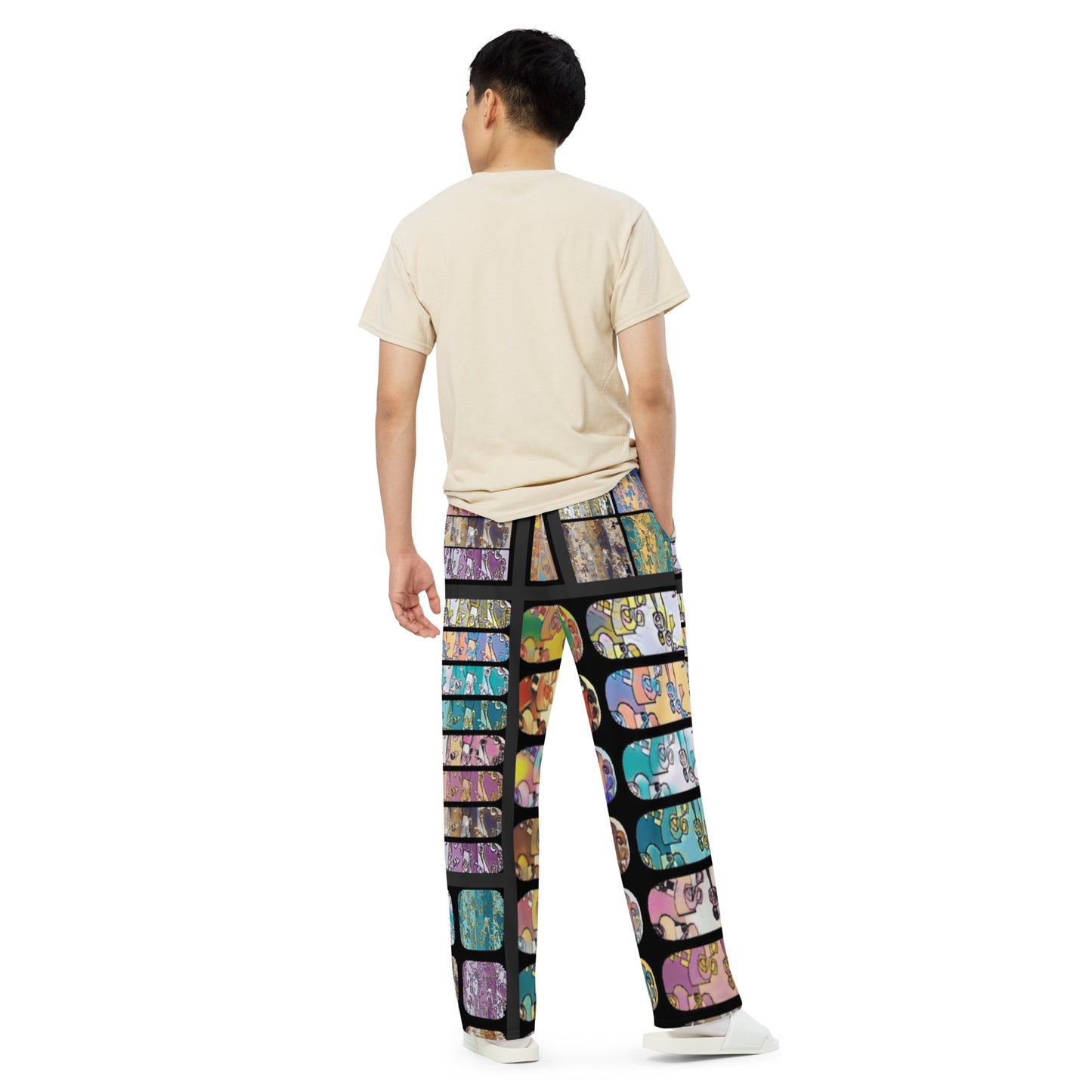 All-over print unisex wide-leg pants