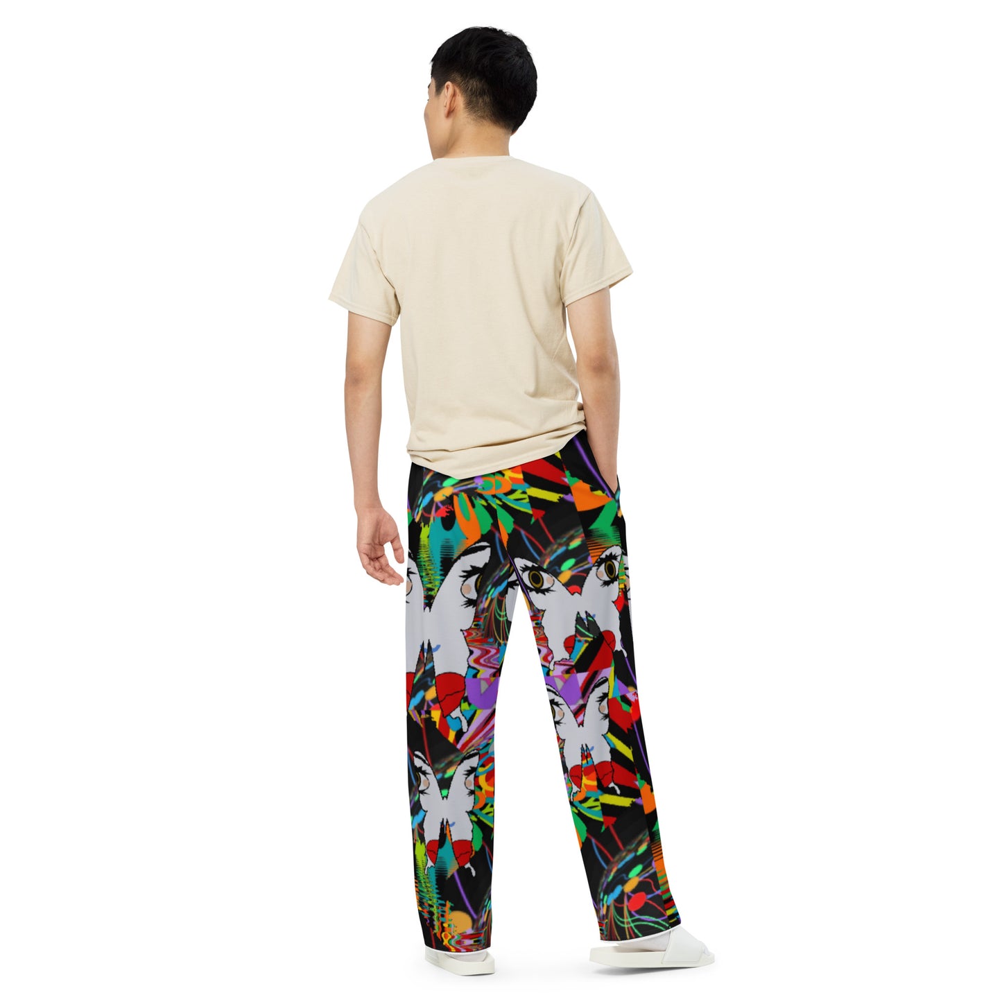 All-over print unisex wide-leg pants