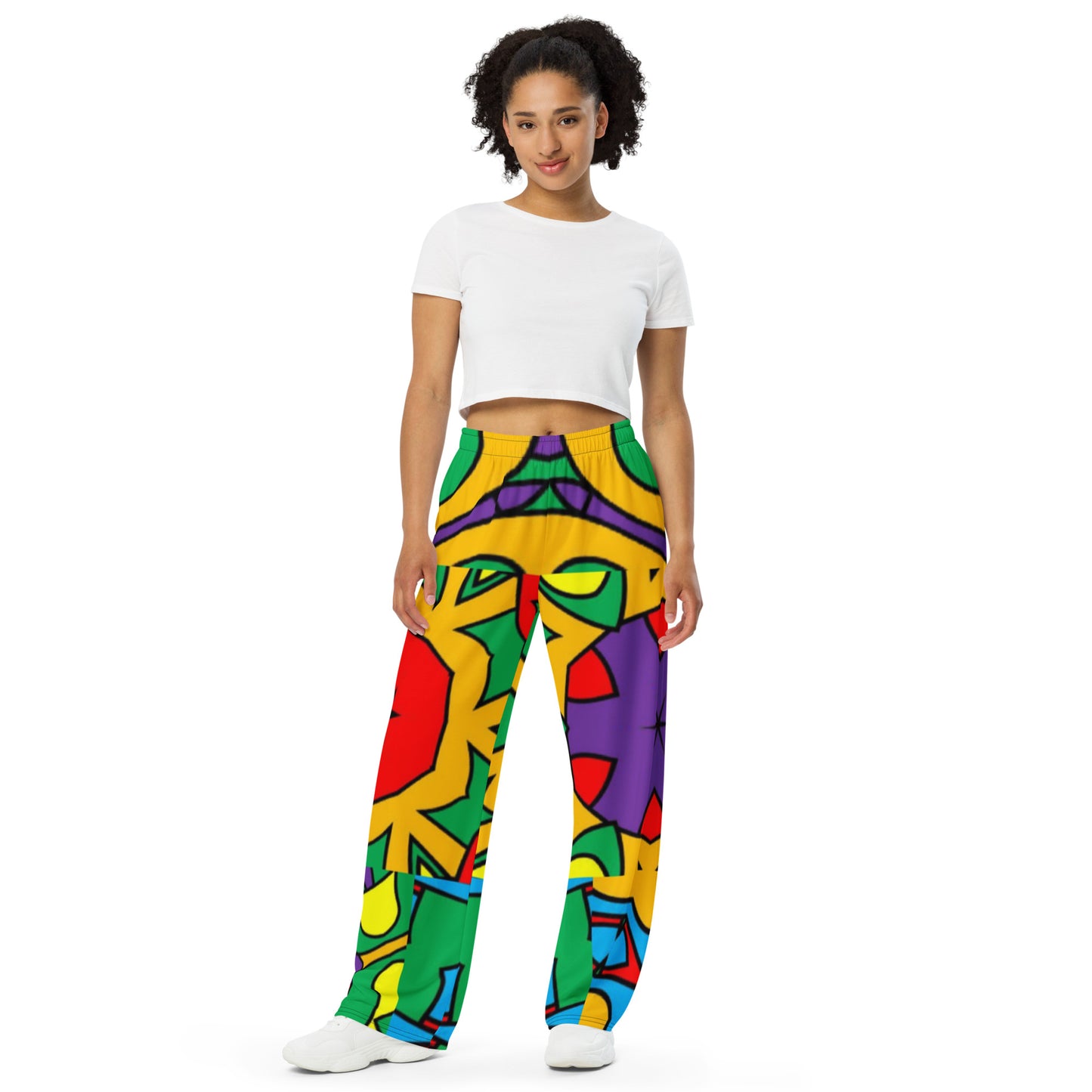 All-over print unisex wide-leg pants