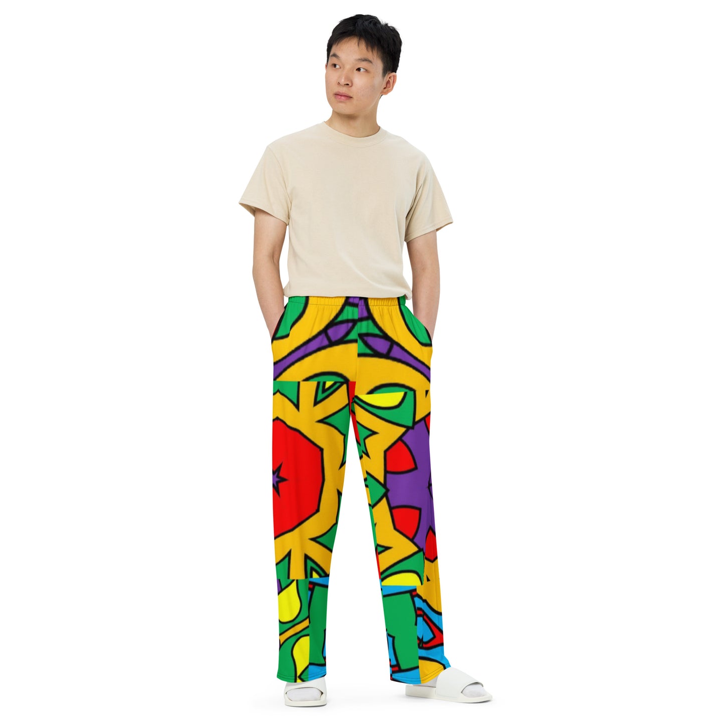 All-over print unisex wide-leg pants