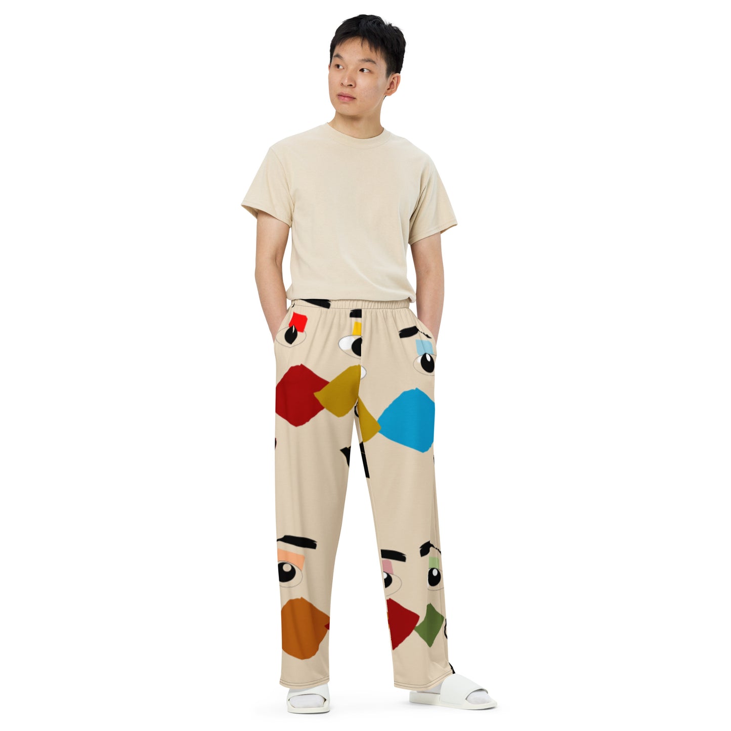 All-over print unisex wide-leg pants
