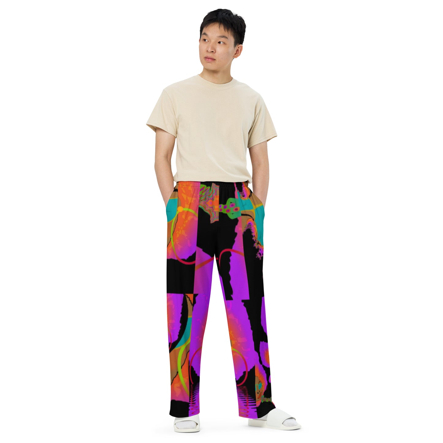 All-over print unisex wide-leg pants