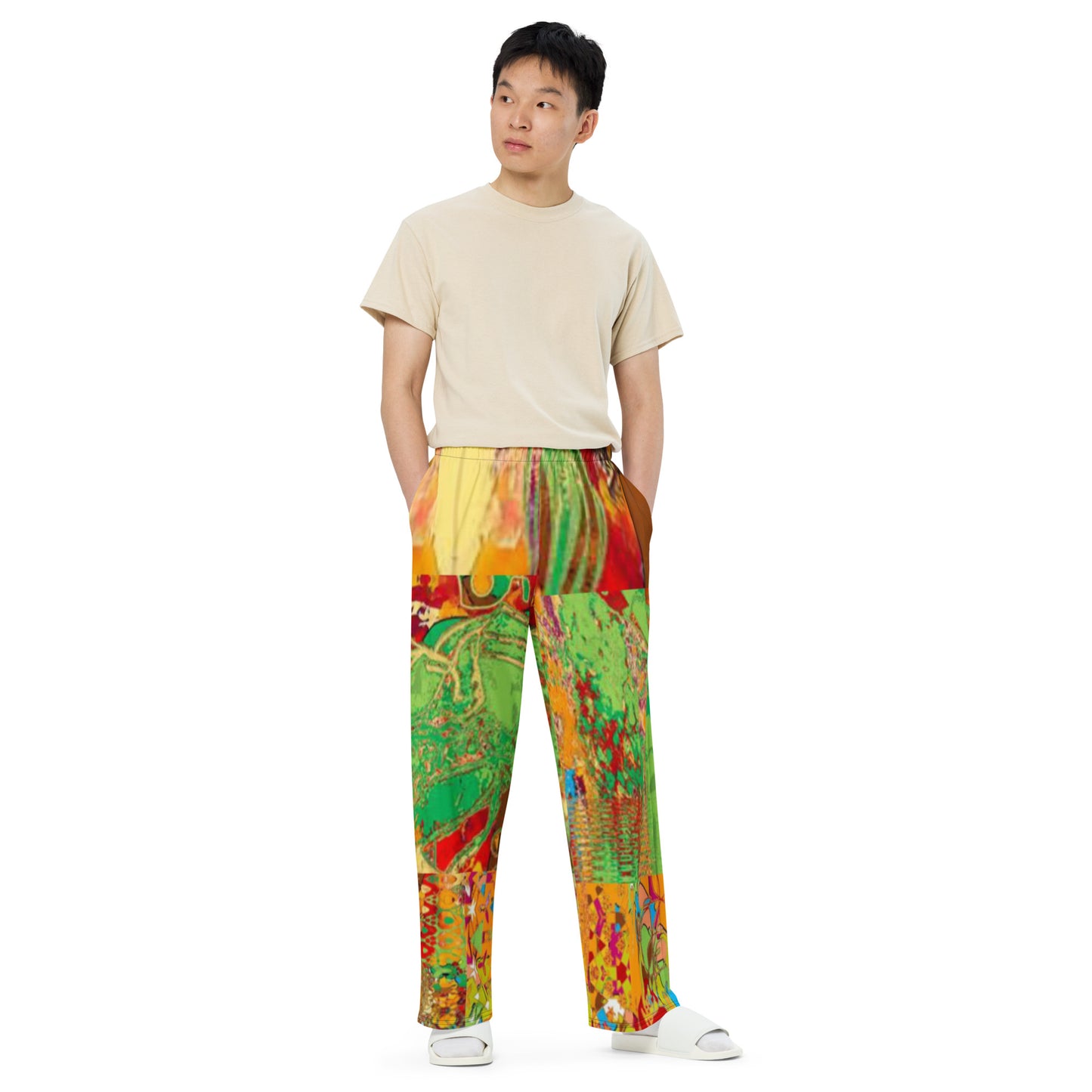 All-over print unisex wide-leg pants