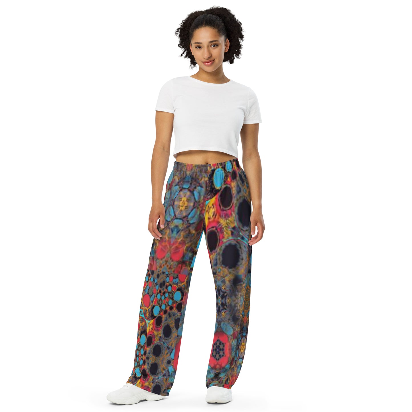 All-over print unisex wide-leg pants