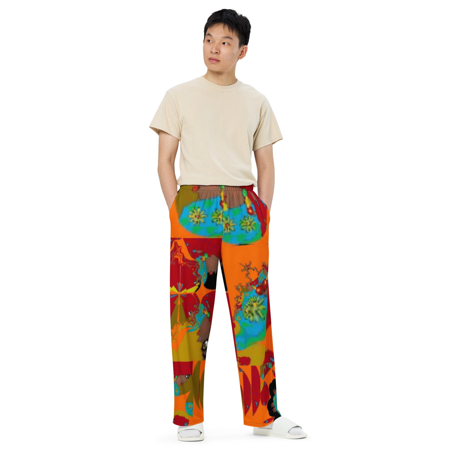 All-over print unisex wide-leg pants