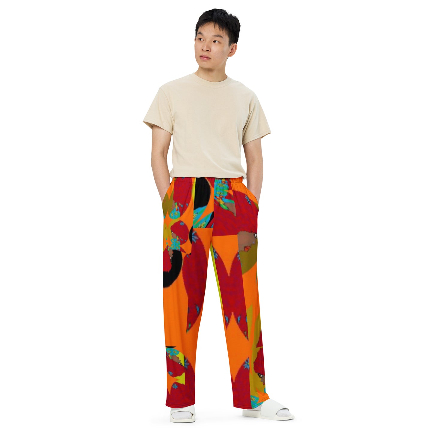 All-over print unisex wide-leg pants